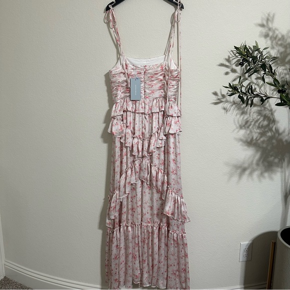 NWT ANTONIO MELANI Catalina Square Neck Crinkled Chiffon Sleeveless Maxi Dress - Picture 10 of 14